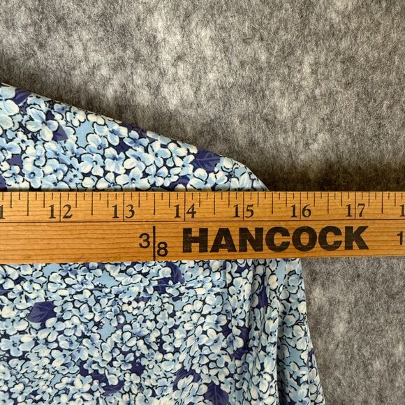 Tuckernuck Blue Hydrangea Floral Hayes Mini Shirt Dress Women Small Pockets - Picture 10 of 11
